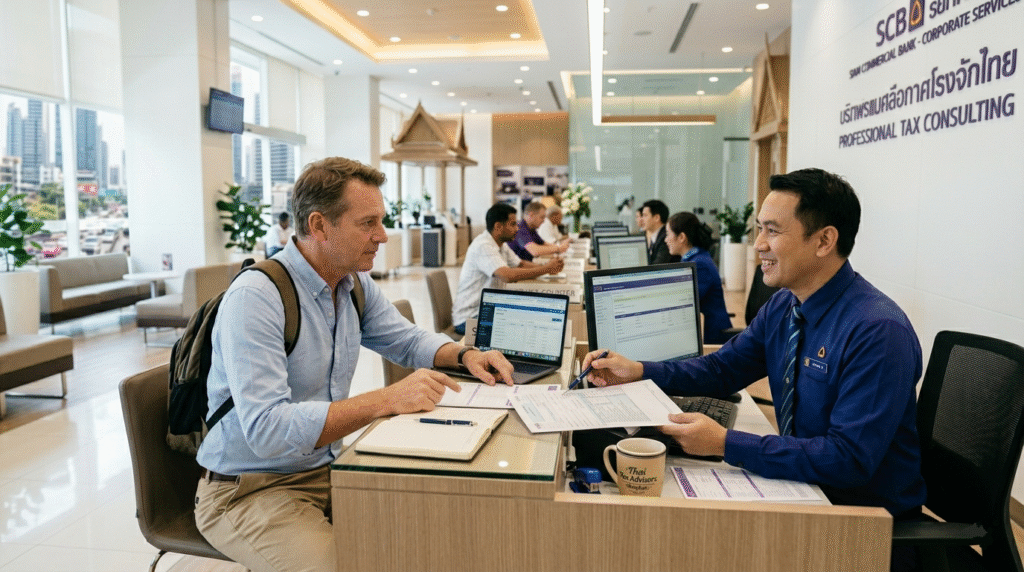 Consultation dans un bureau thaïlandais avec un conseiller fiscal thaïlandais